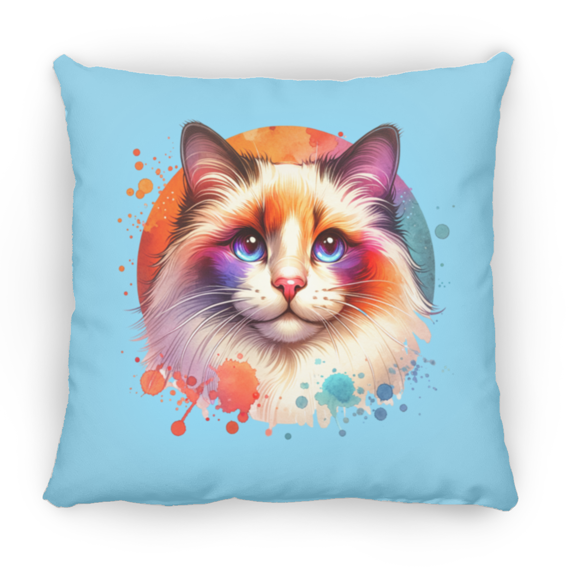 Longhair Tortie Point Cat - Throw Pillows