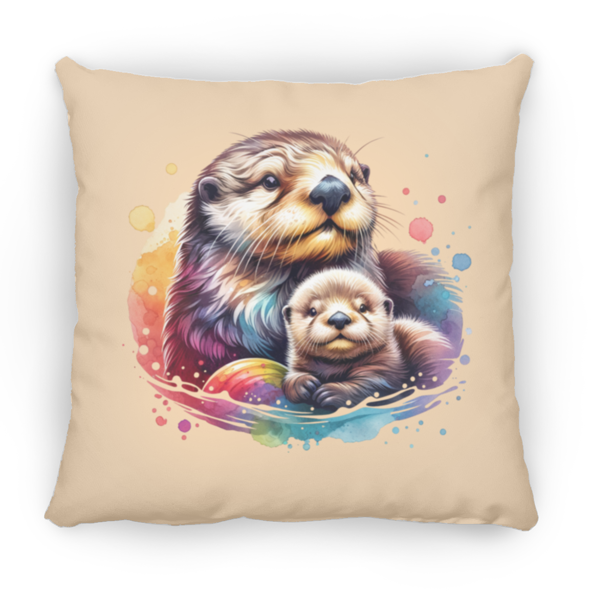 Sea Otter with Baby - Throw Pillows
