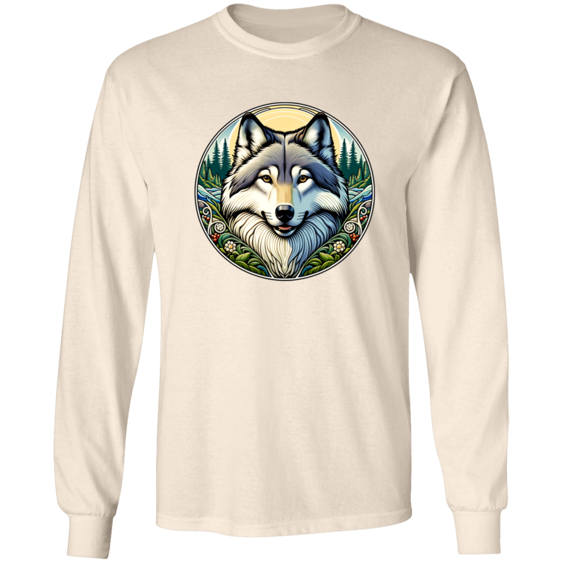 Wolf Portrait, Art Nouveau Style - T-shirts, Hoodies and Sweatshirts