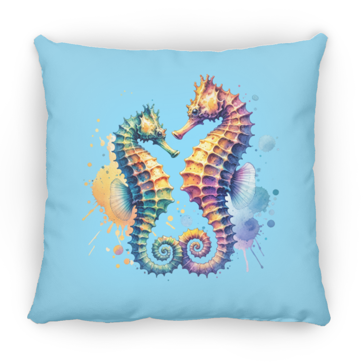 Watercolor Seahorses - Throw Pillows