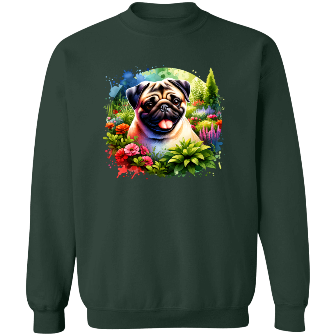 Pug in Garden T-shirts, Hoodies and Sweatshirts