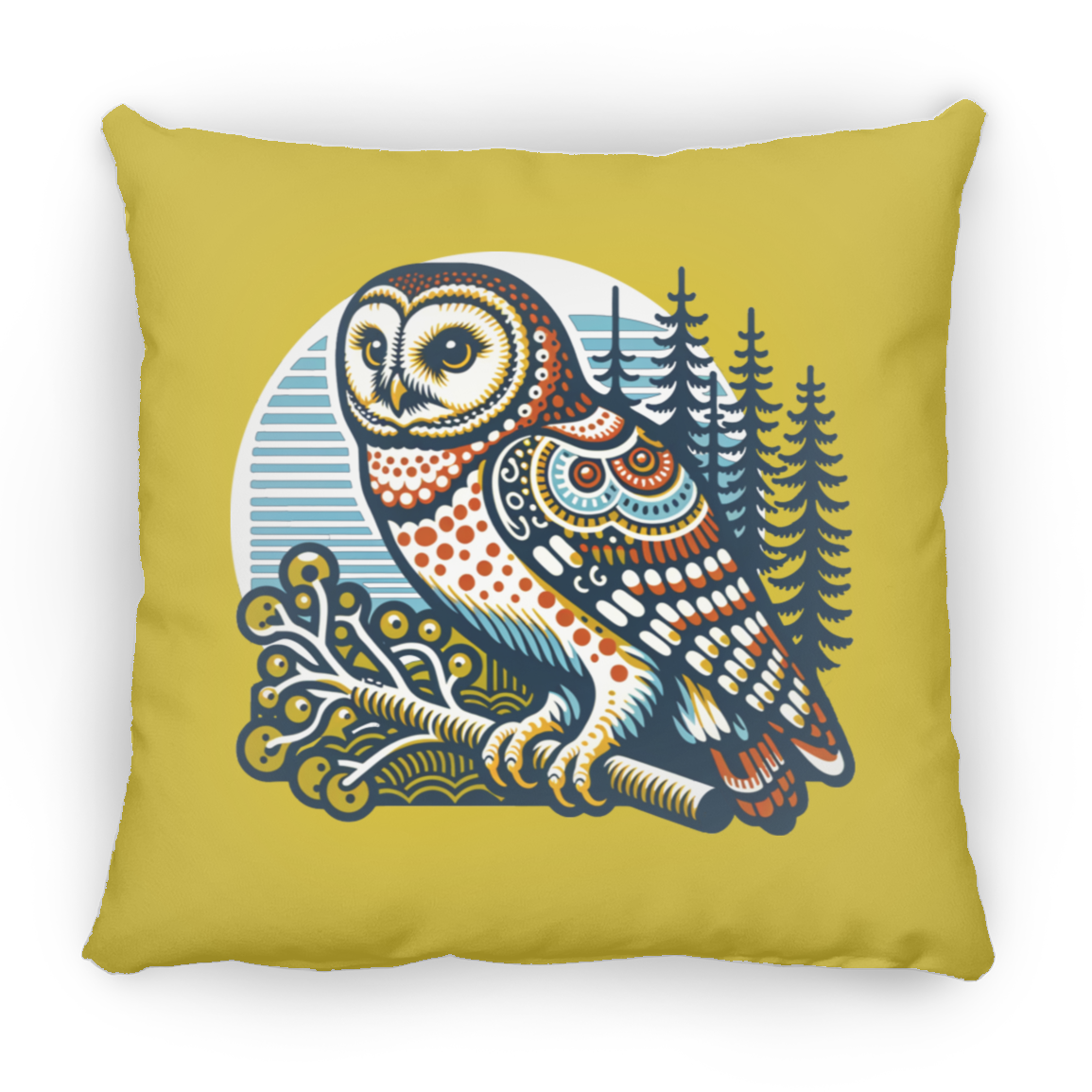 Folk Art Owl - Throw Pillows