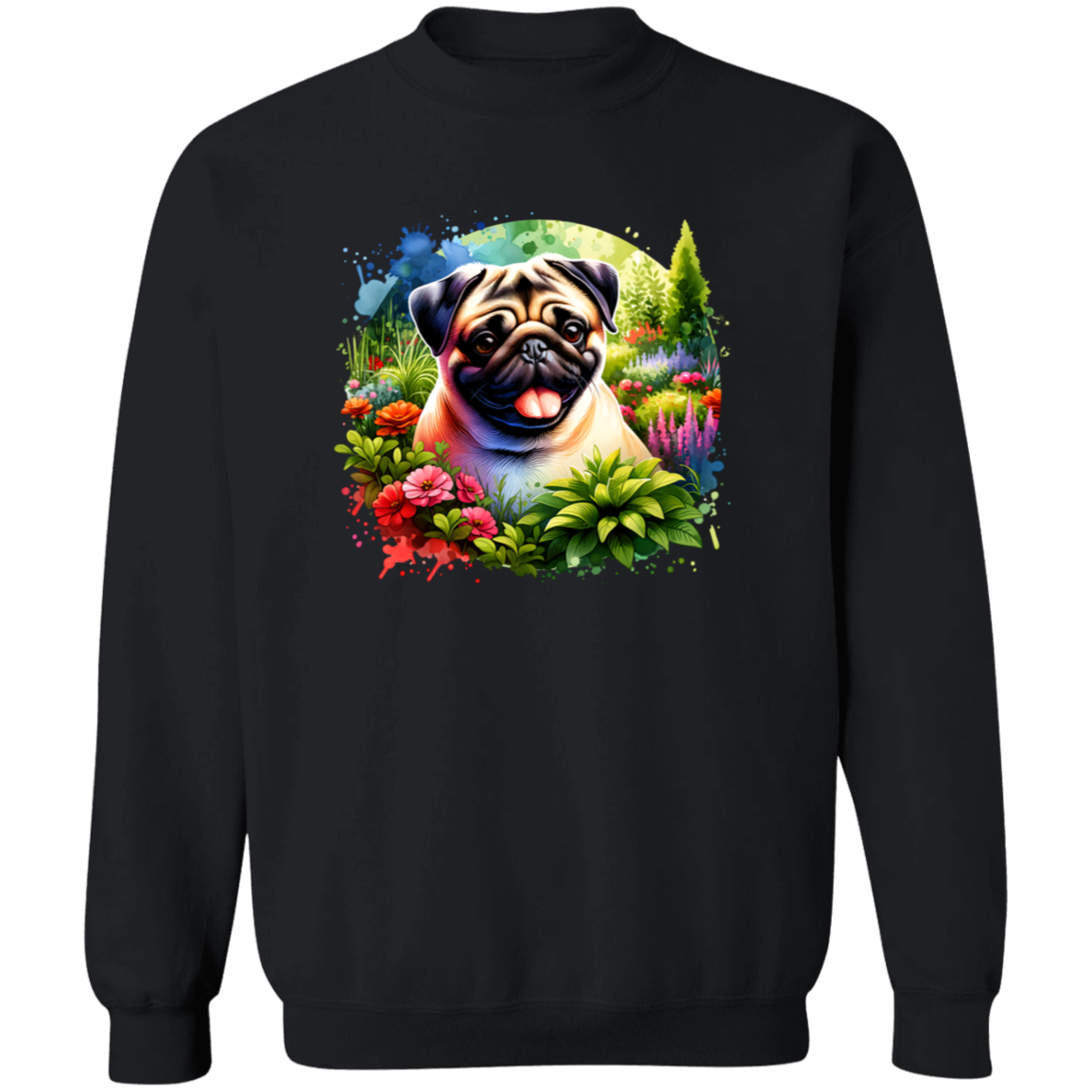 Pug in Garden T-shirts, Hoodies and Sweatshirts