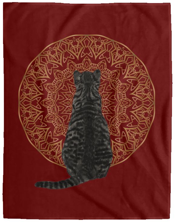 Zen Cat - American Shorthair Dark Grey Fleece Blankets
