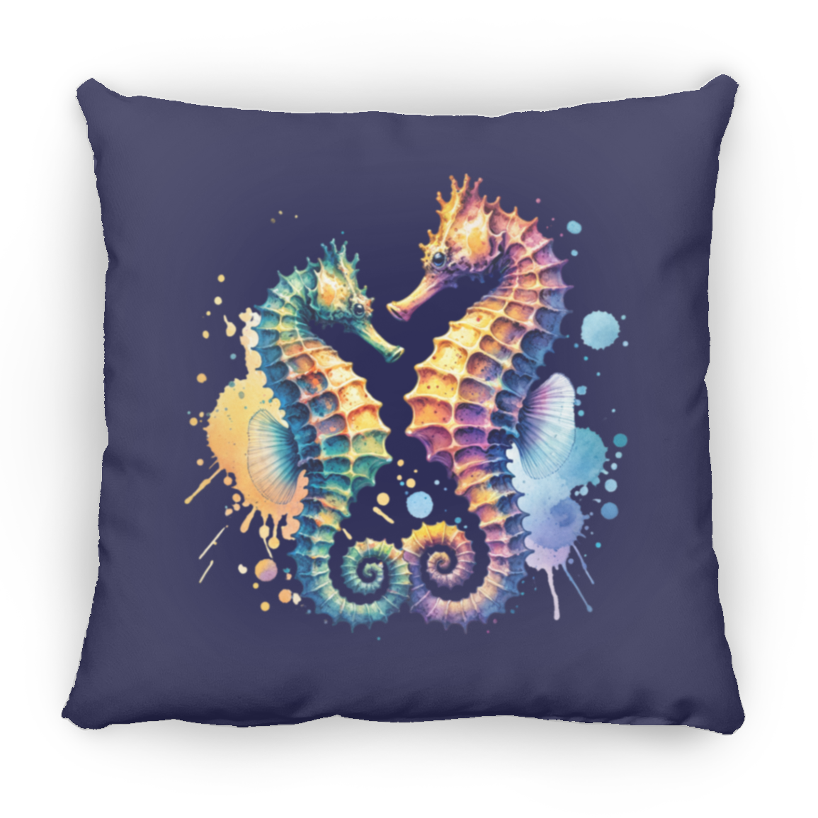 Watercolor Seahorses - Throw Pillows
