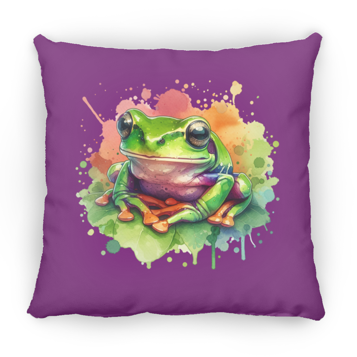 Watercolor Treefrog - Throw Pillows