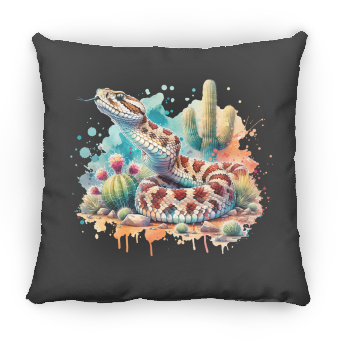 Rattlesnake Scenting the Air - Throw Pillows