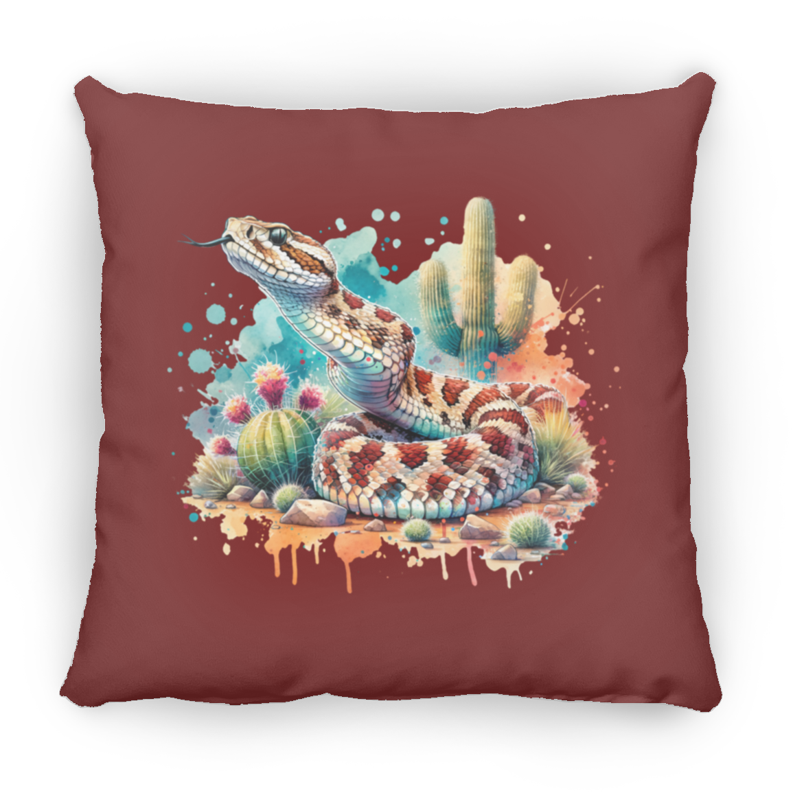 Rattlesnake Scenting the Air - Throw Pillows