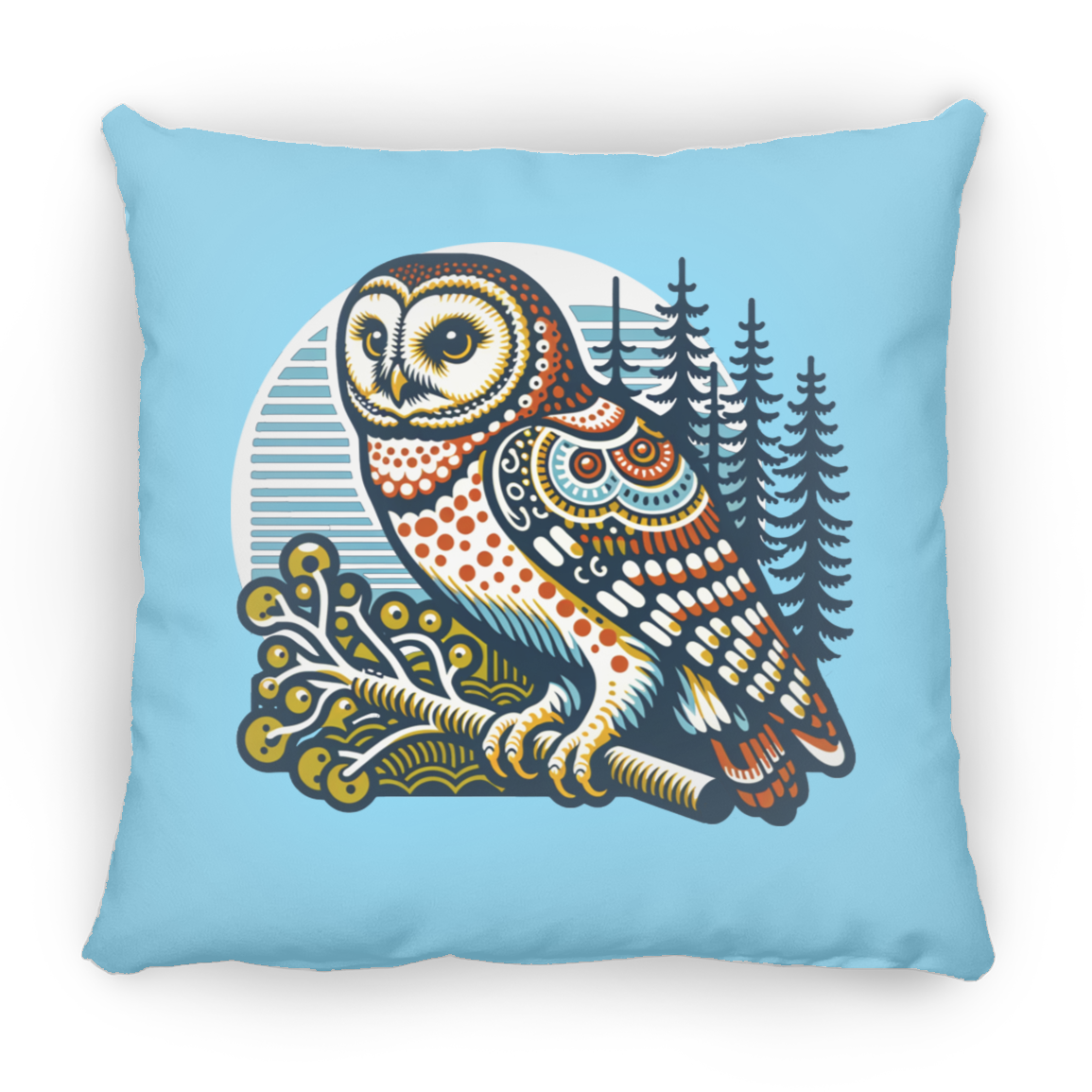 Folk Art Owl - Throw Pillows