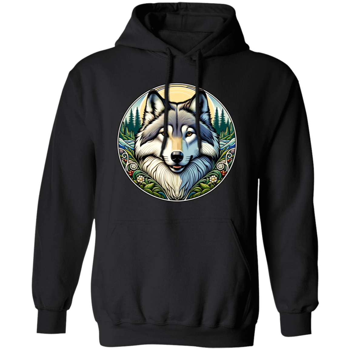 Wolf Portrait, Art Nouveau Style - T-shirts, Hoodies and Sweatshirts