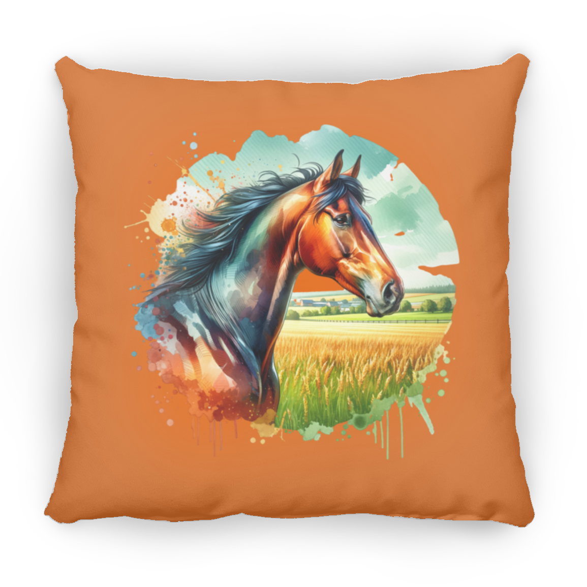 Bay Horse Portrait - Pillows