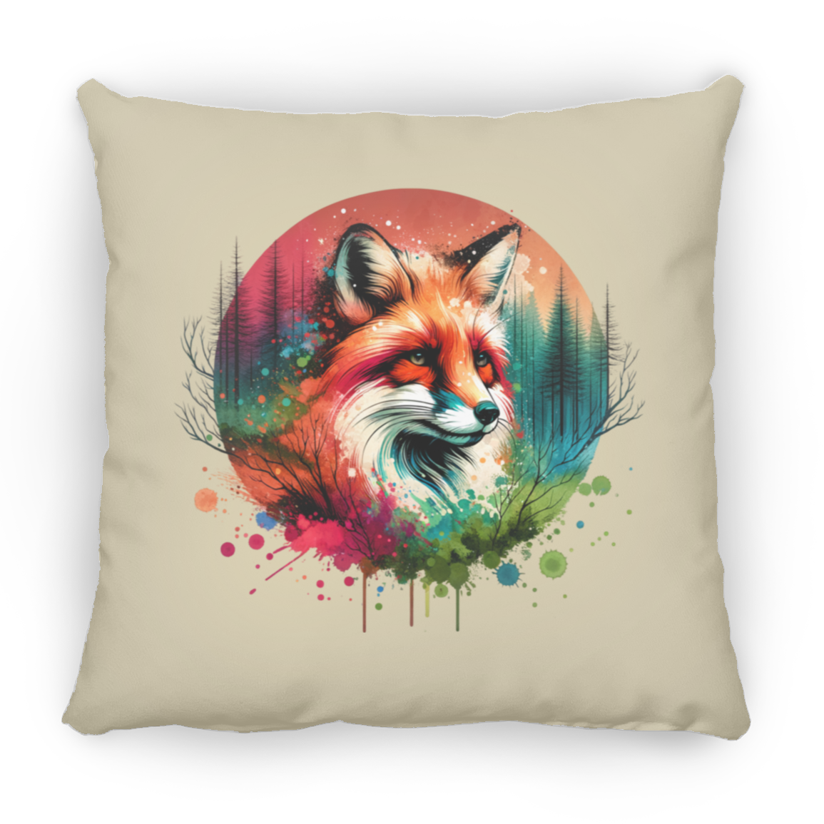 Fox Portrait - Throw Pillows