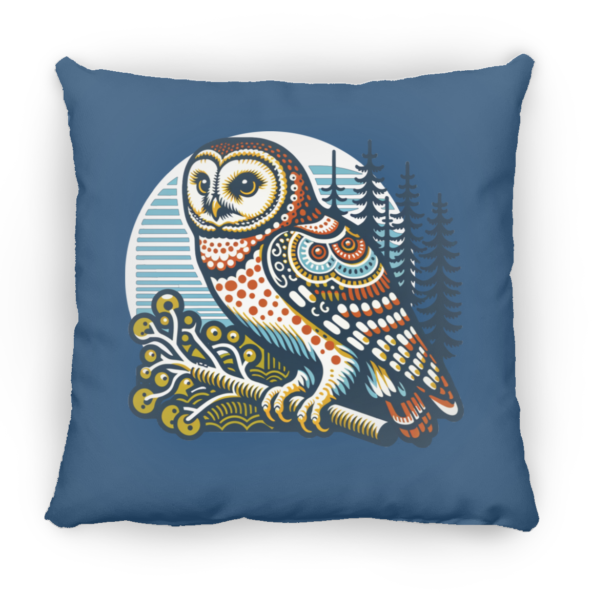 Folk Art Owl - Throw Pillows