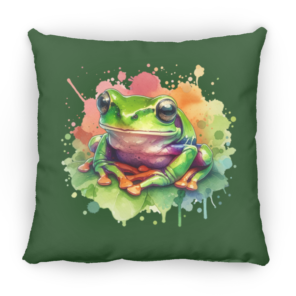 Watercolor Treefrog - Throw Pillows