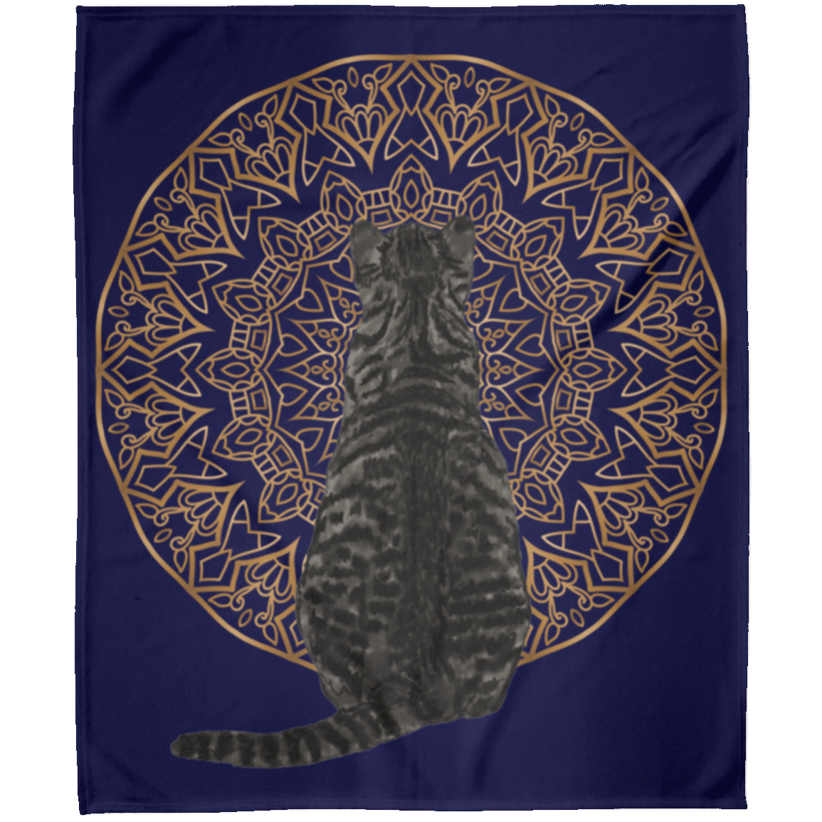 Zen Cat - American Shorthair Dark Grey Fleece Blankets