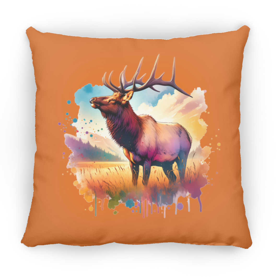 Roosevelt Elk in Field - Throw Pillows