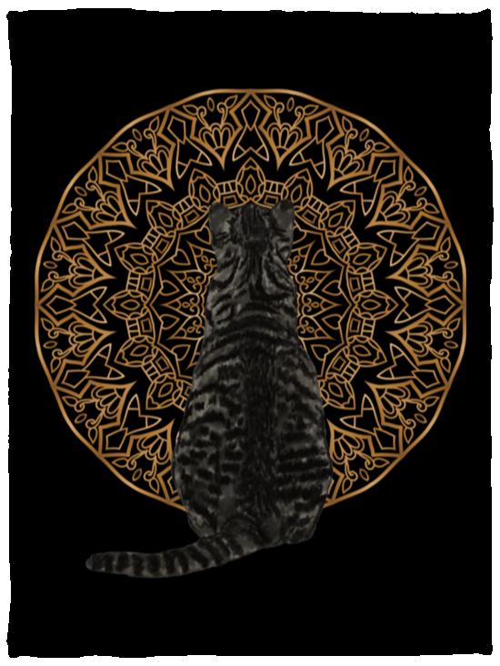 Zen Cat - American Shorthair Dark Grey Fleece Blankets