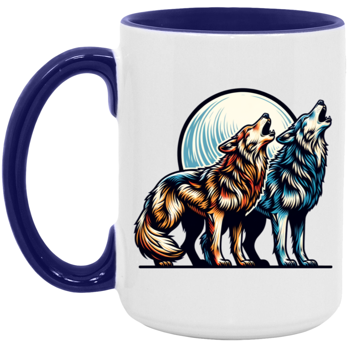 Wolf Pair Howling Mugs