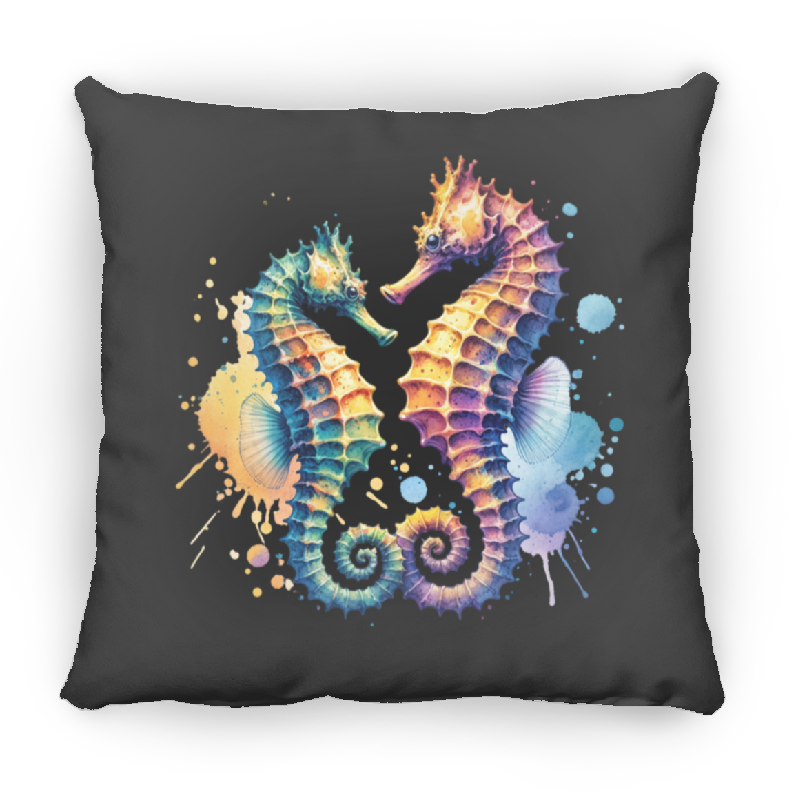 Watercolor Seahorses - Throw Pillows