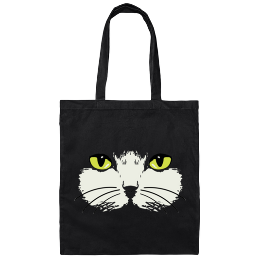 Gold Eyed Cat Face - Canvas Tote Bag