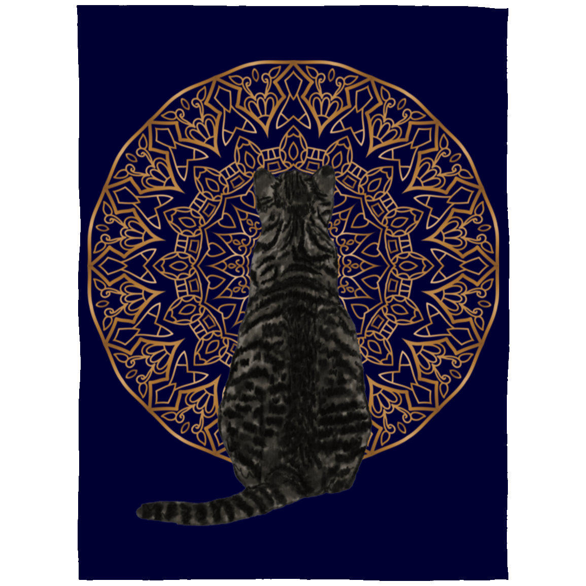 Zen Cat - American Shorthair Dark Grey Fleece Blankets