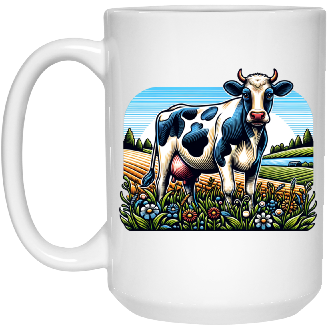 Holstein with Flowers - Mugs