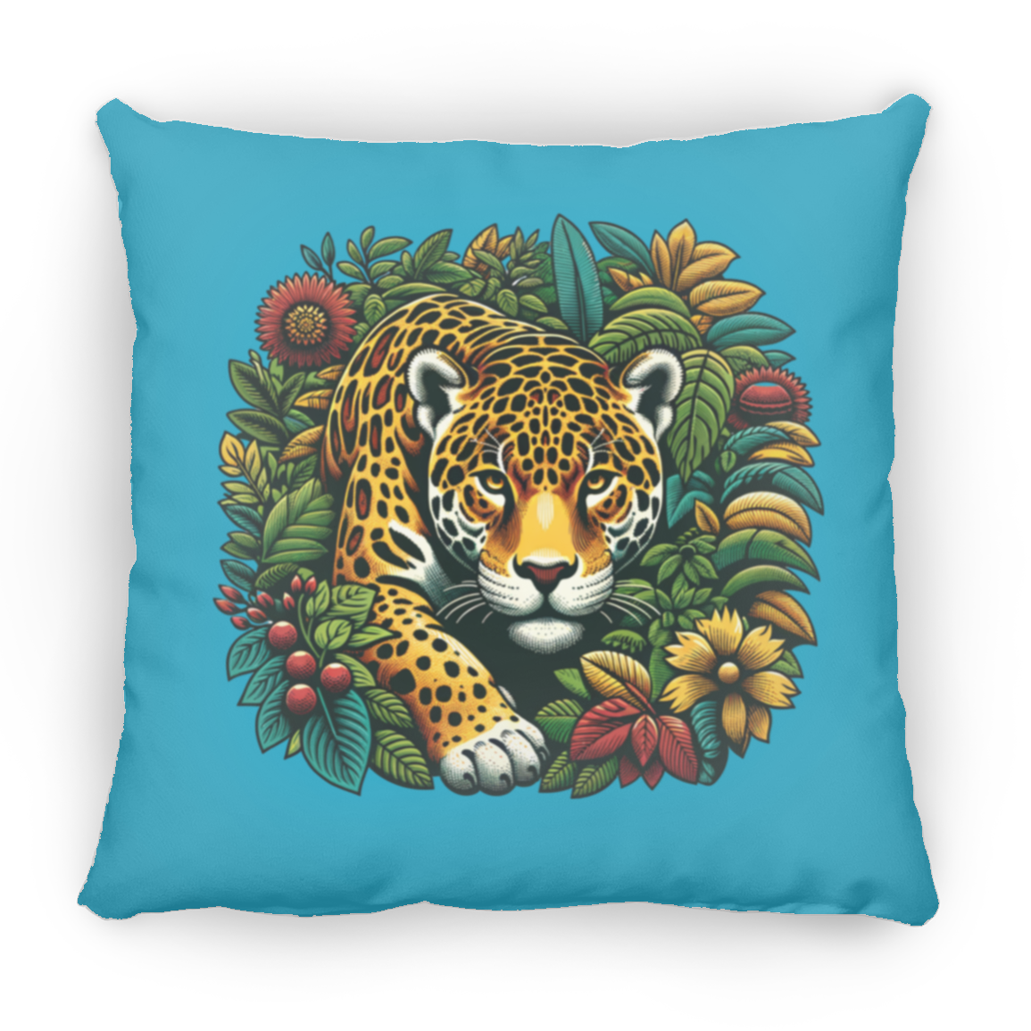 Jaguar in Bushes - Throw Pillows