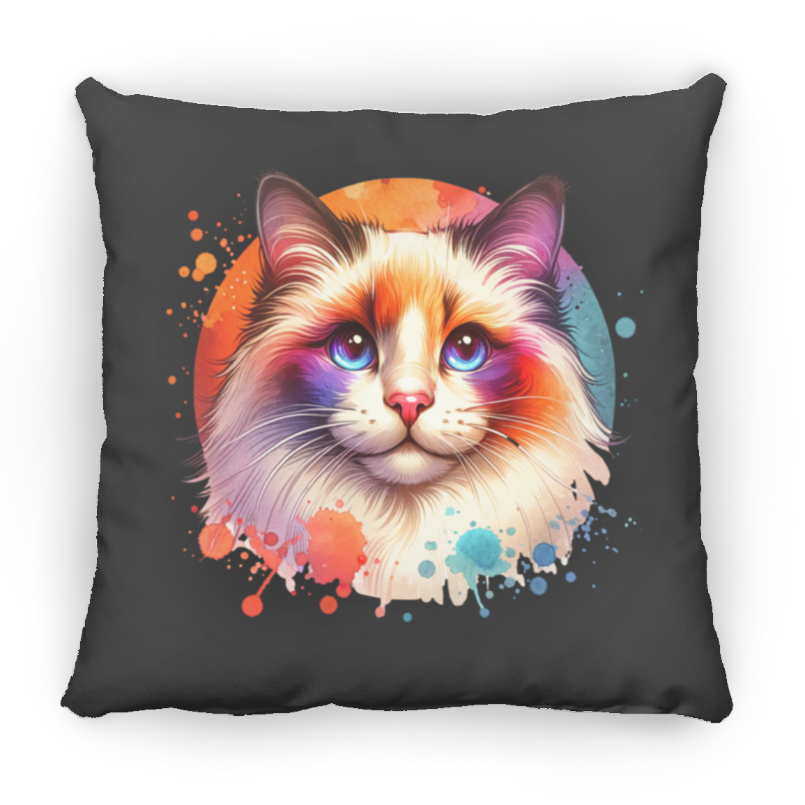 Longhair Tortie Point Cat - Throw Pillows