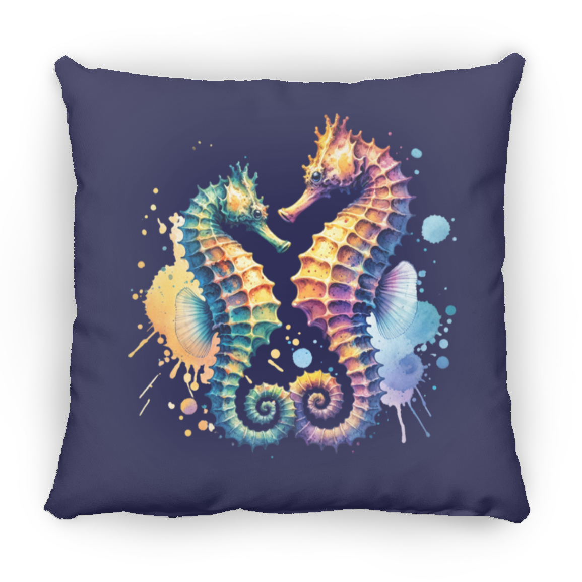 Watercolor Seahorses - Throw Pillows