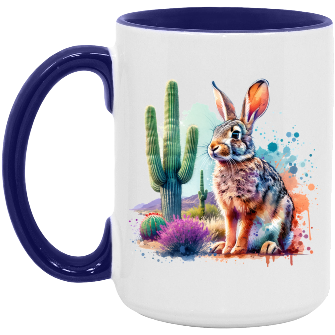 Jackrabbit with Saguaro - Mugs
