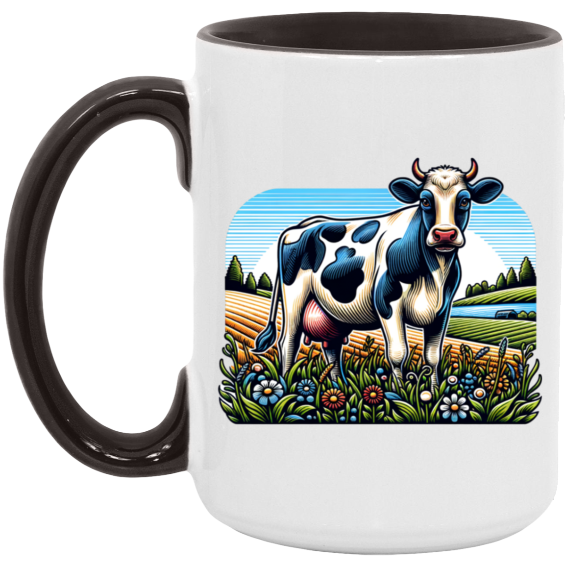 Holstein with Flowers - Mugs