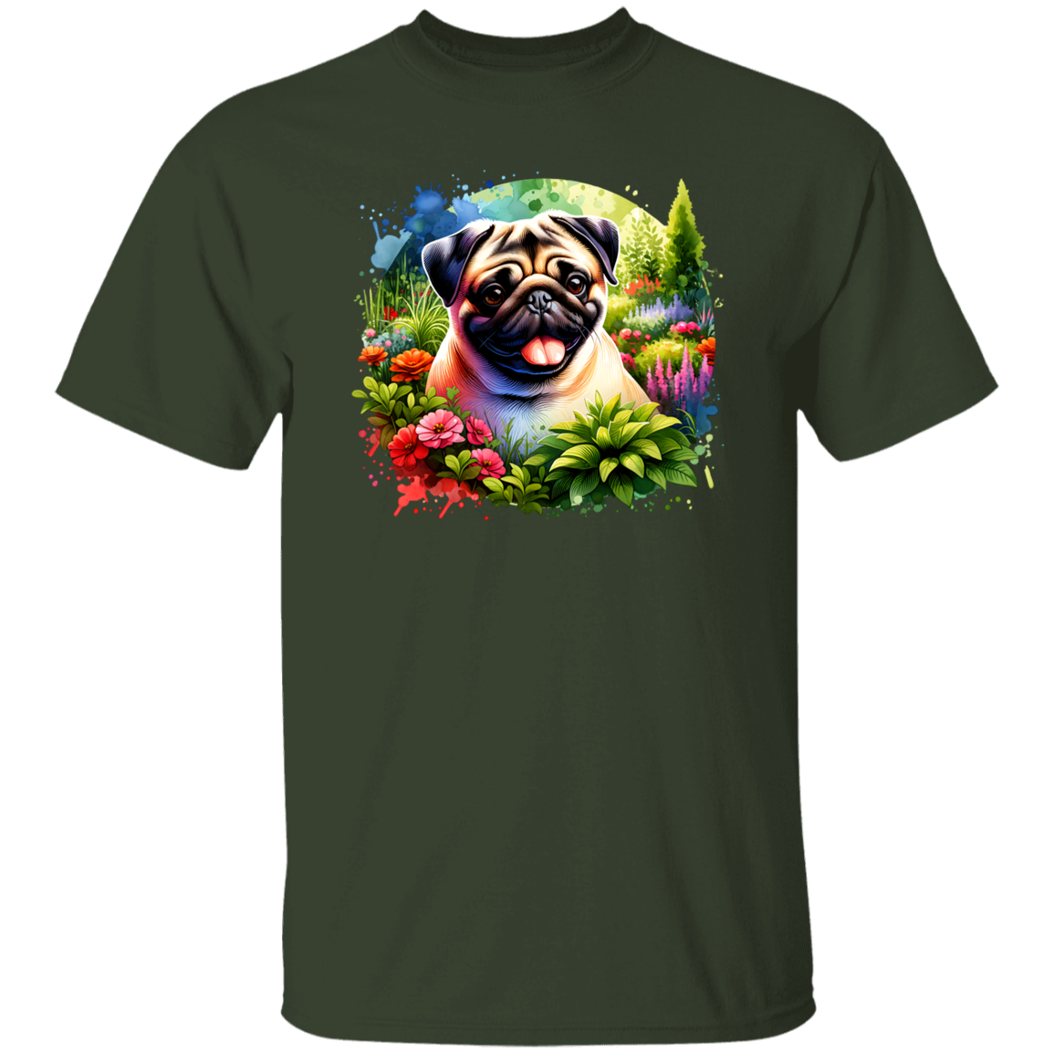 Pug in Garden T-shirts, Hoodies and Sweatshirts