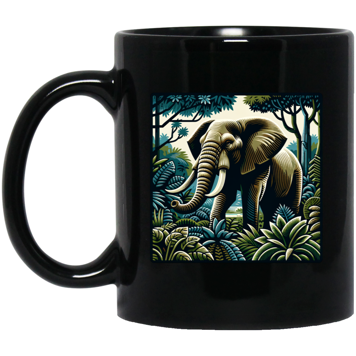 Block Print Elephant - Mugs
