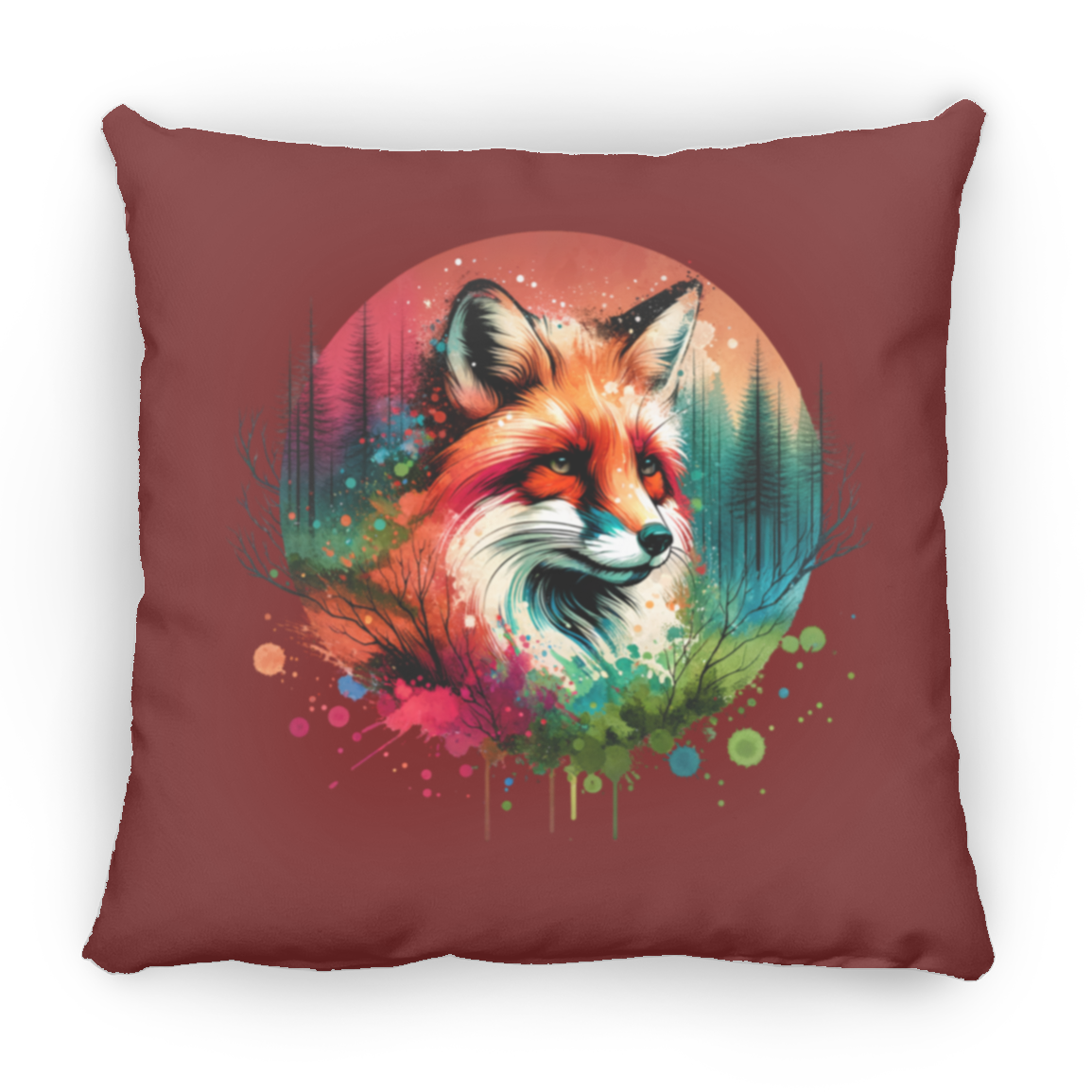 Fox Portrait - Throw Pillows