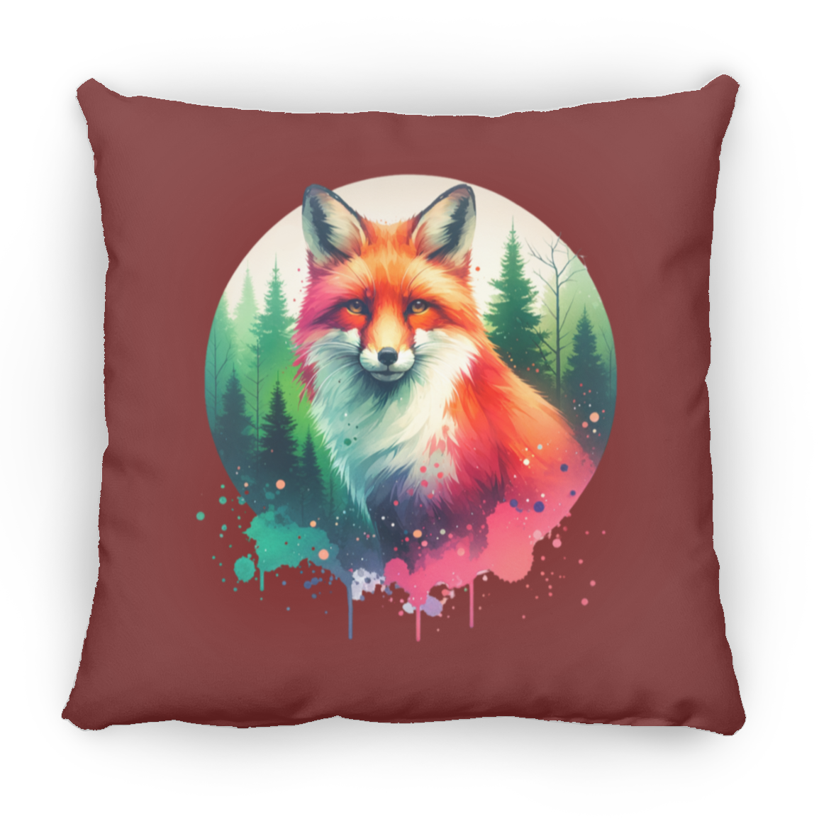 Fox Forest Circle - Throw Pillows