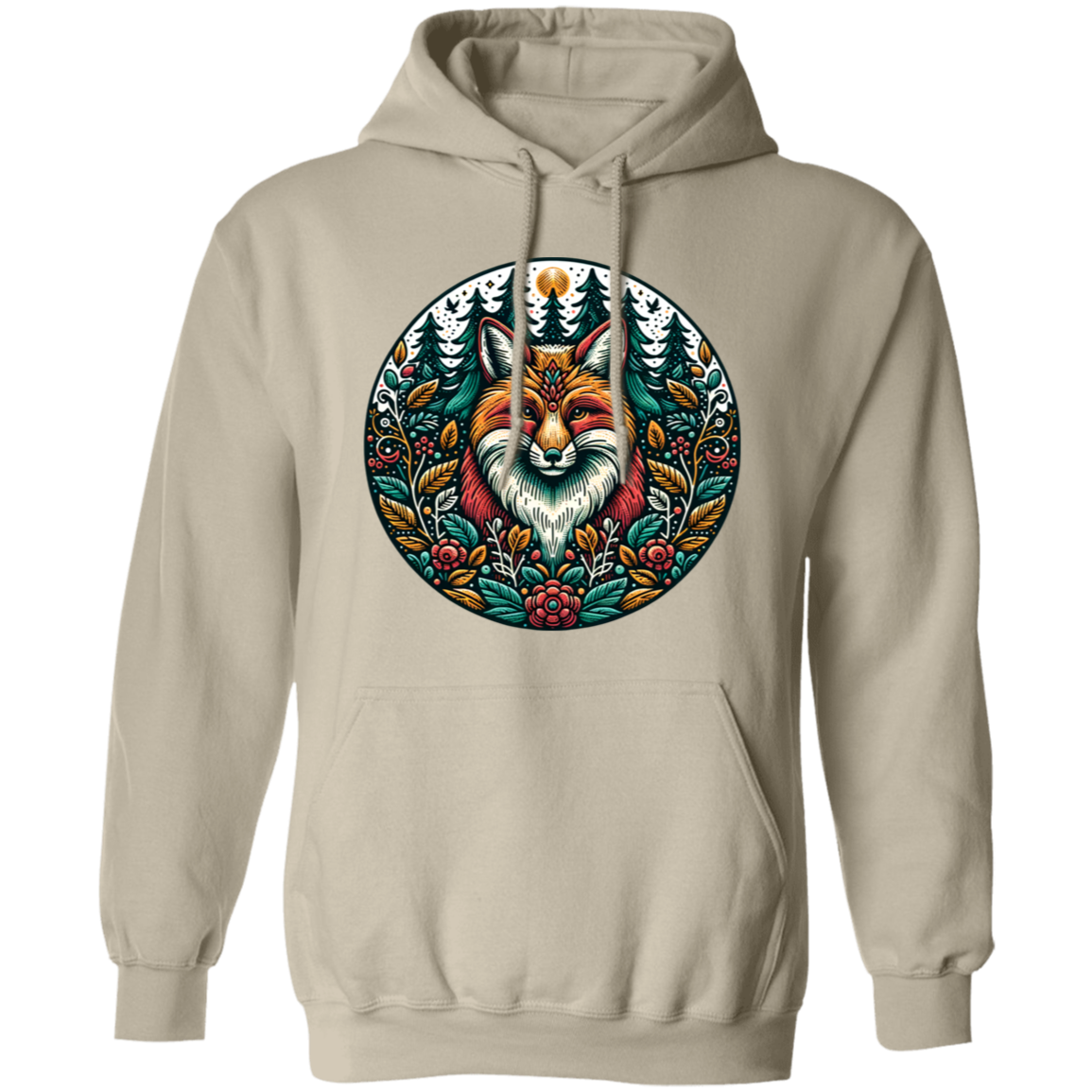 Fox Circle Folk Art - T-shirts, Hoodies and Sweatshirts