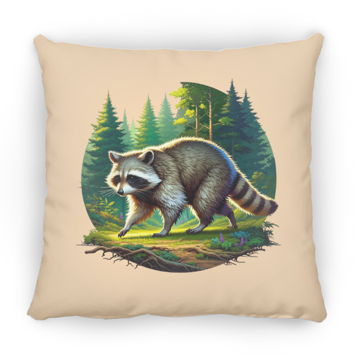 Walking Raccoon - Throw Pillows
