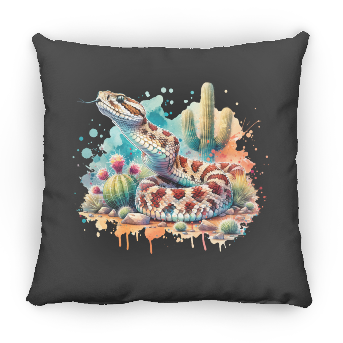 Rattlesnake Scenting the Air - Throw Pillows