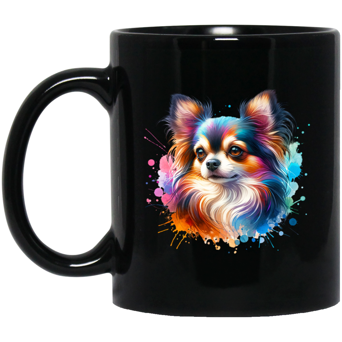 Longhair Tricolor Chihuahua - Mugs