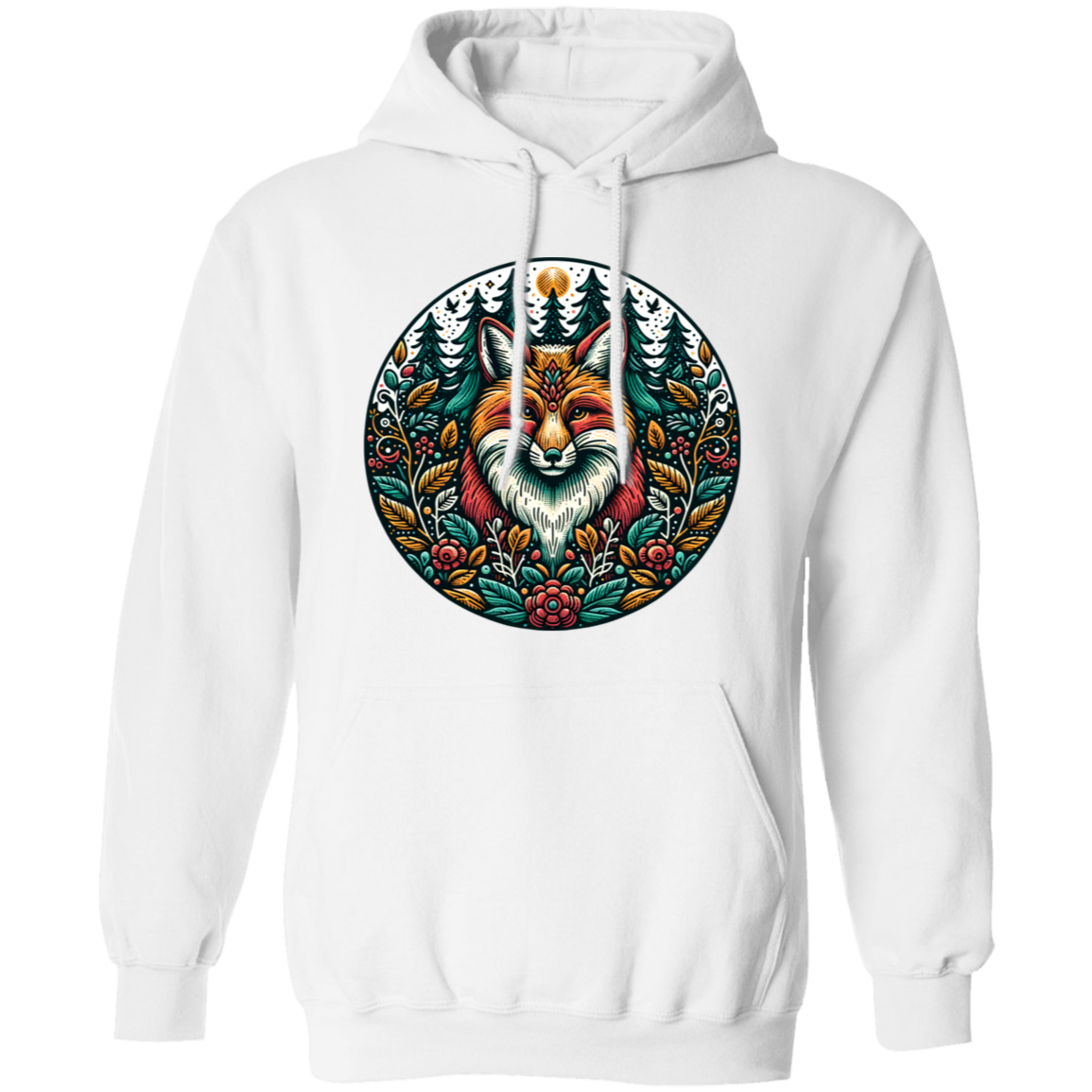 Fox Circle Folk Art - T-shirts, Hoodies and Sweatshirts