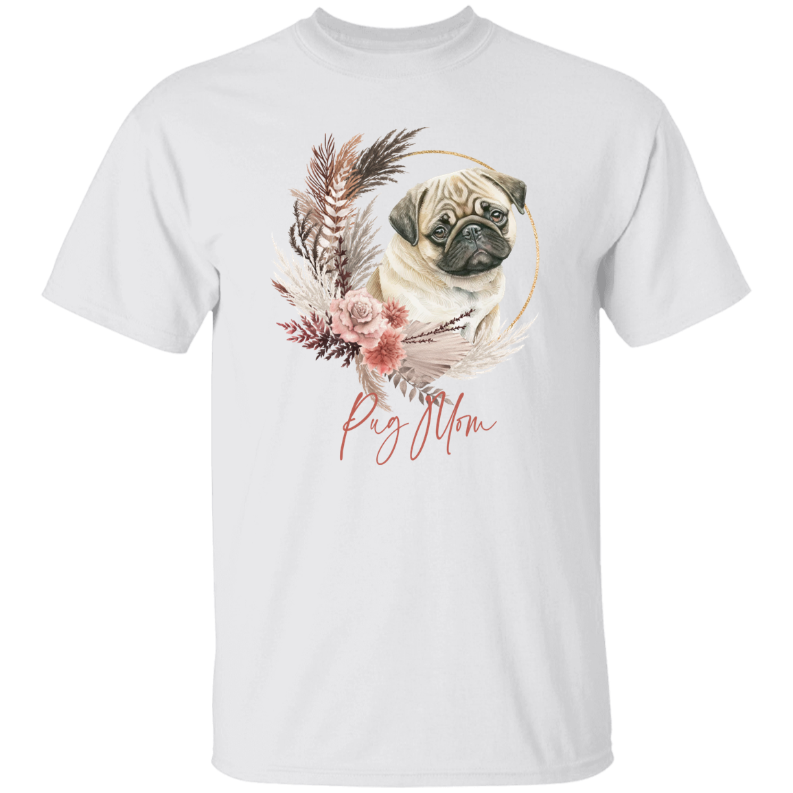 Pug Mom Boho Wreath - T-shirts, Hoodies and Sweatshirts