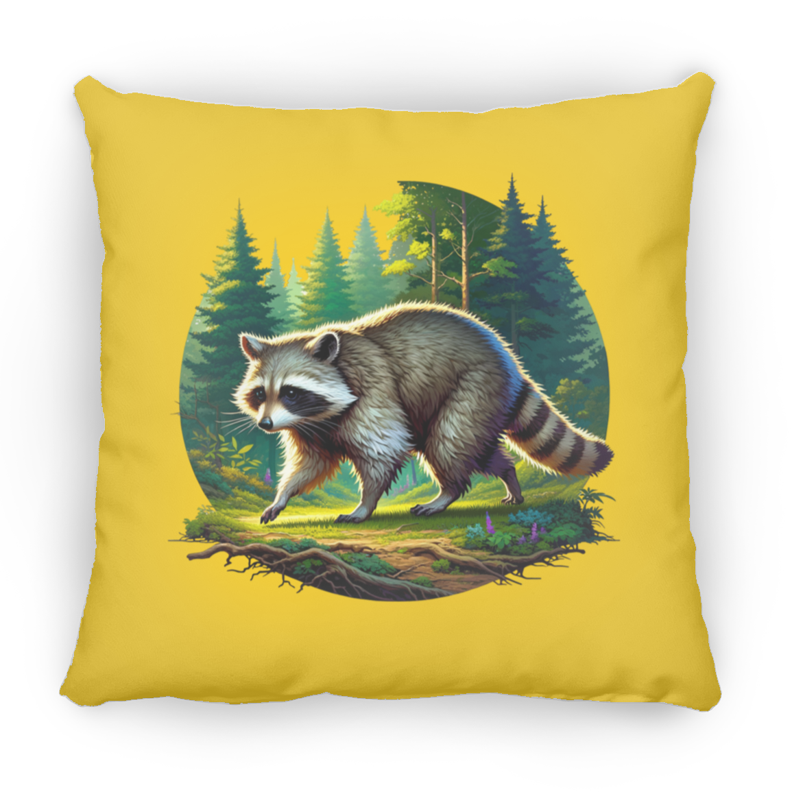 Walking Raccoon - Throw Pillows