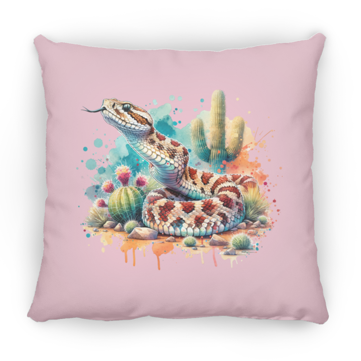 Rattlesnake Scenting the Air - Throw Pillows