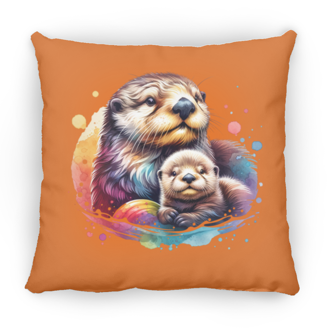 Sea Otter with Baby - Throw Pillows