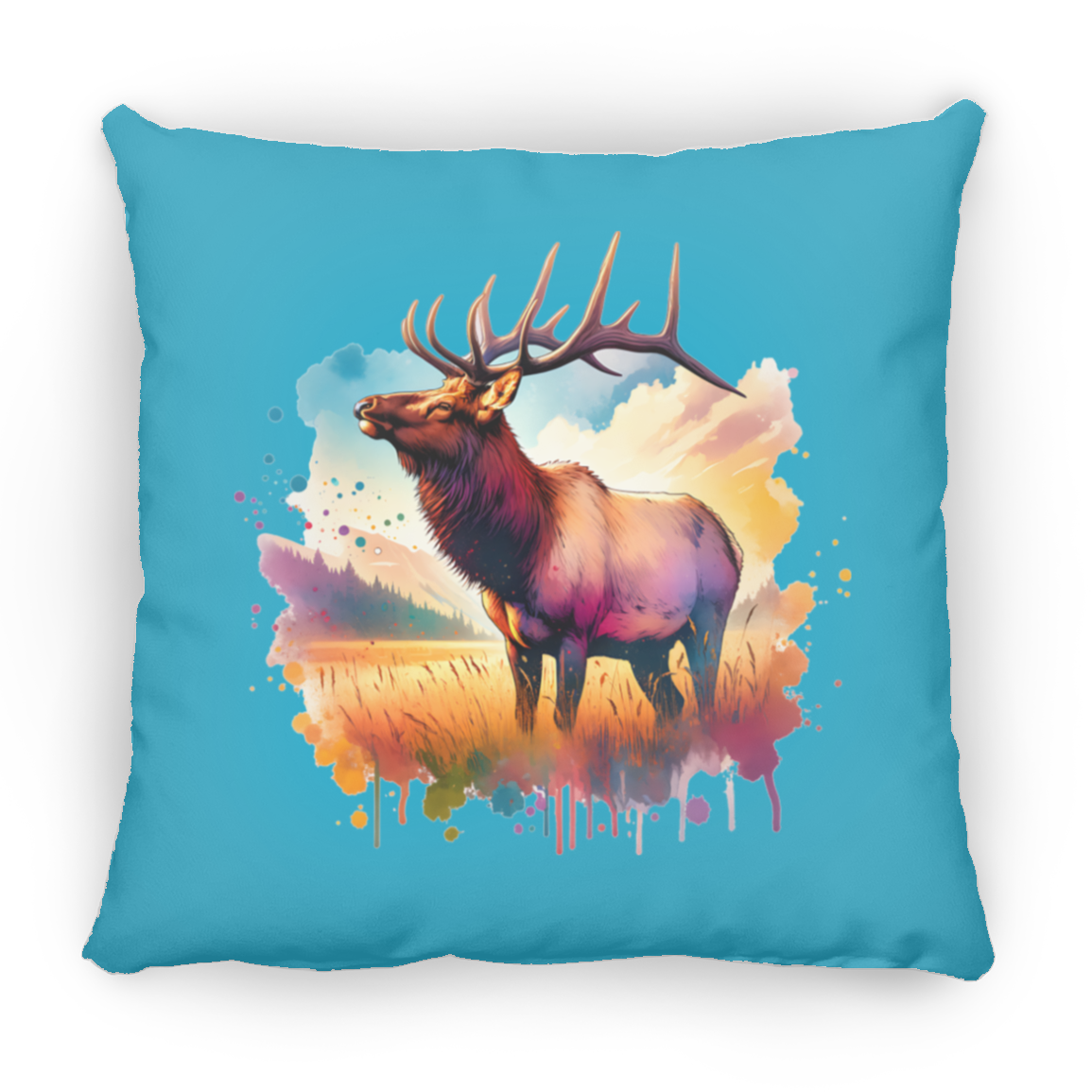 Roosevelt Elk in Field - Throw Pillows