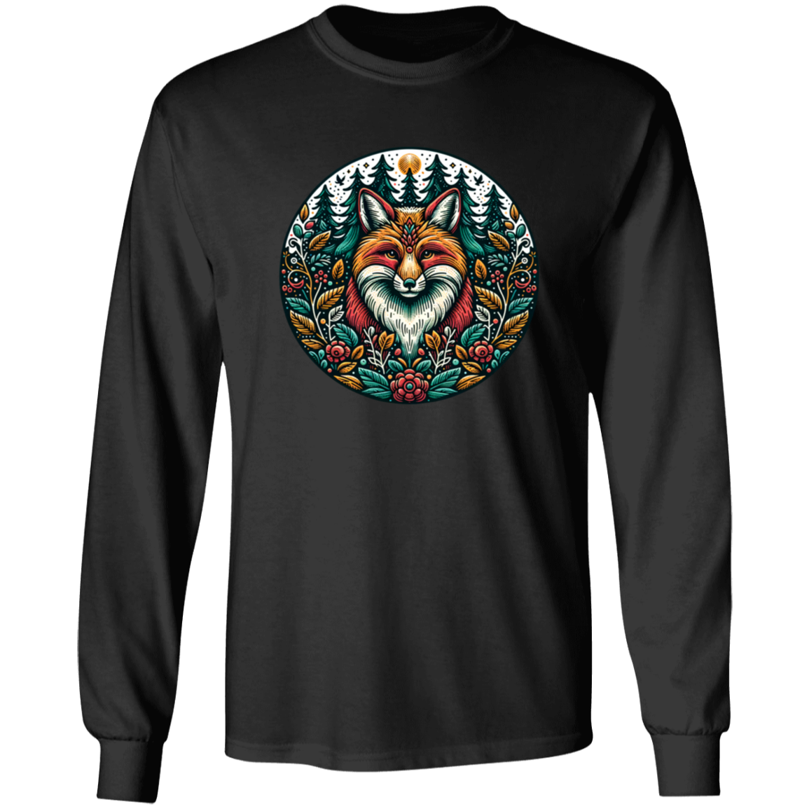 Fox Circle Folk Art - T-shirts, Hoodies and Sweatshirts