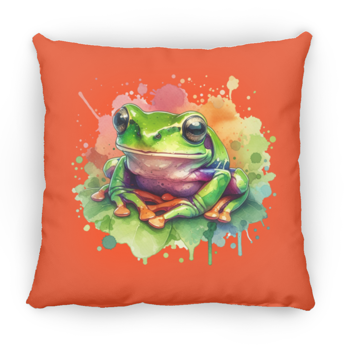 Watercolor Treefrog - Throw Pillows