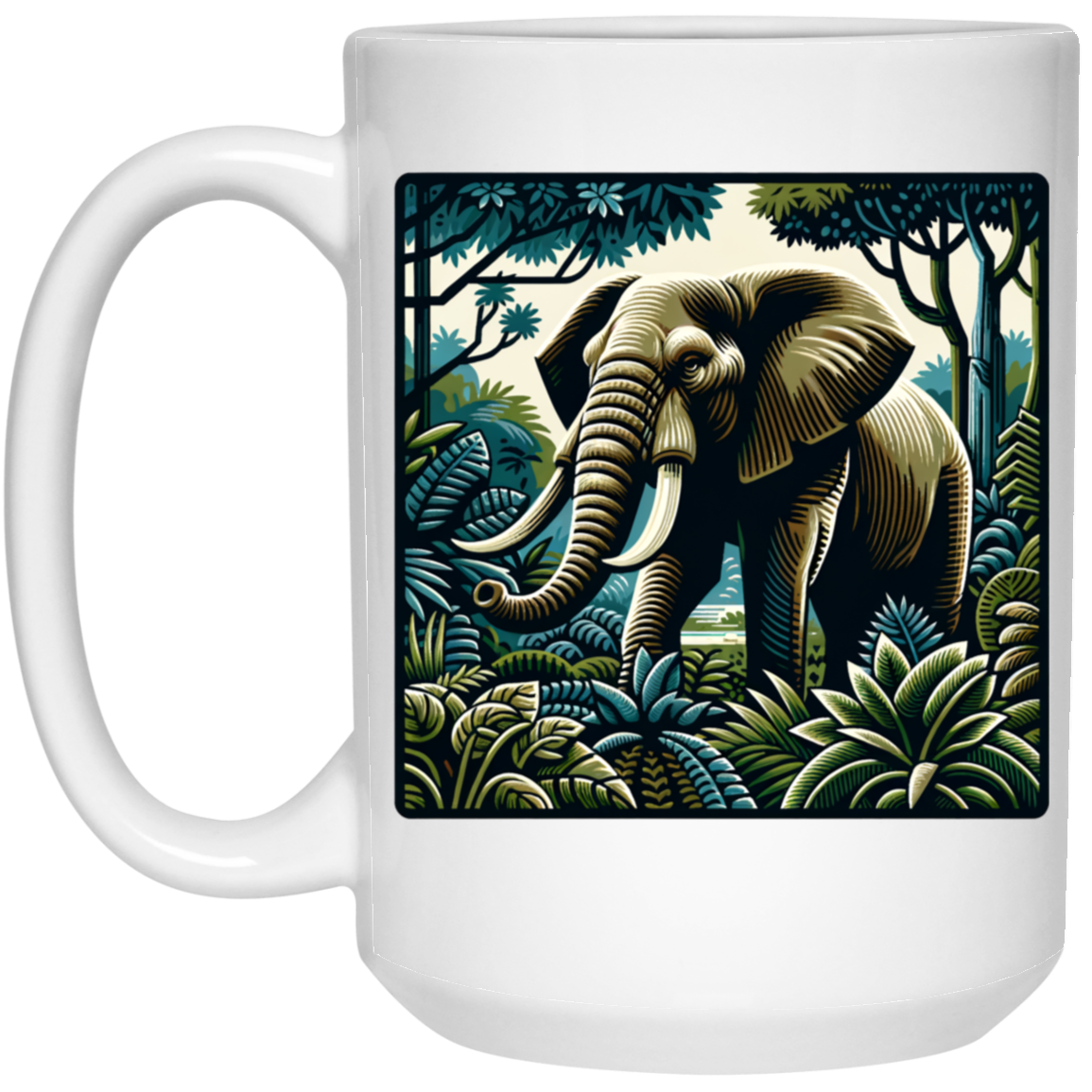 Block Print Elephant - Mugs