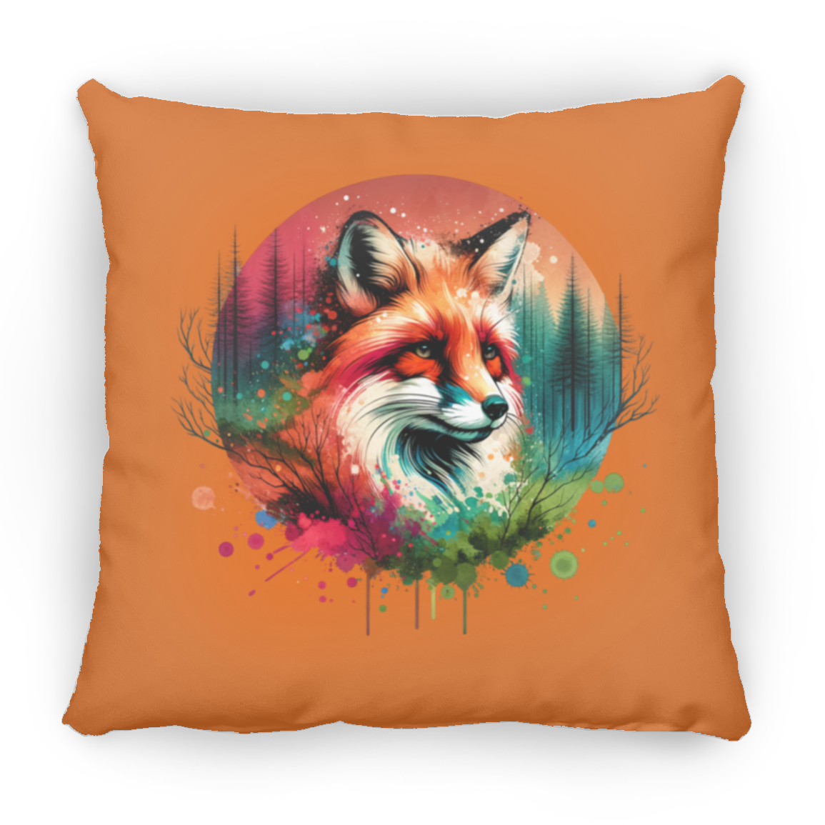 Fox Portrait - Throw Pillows