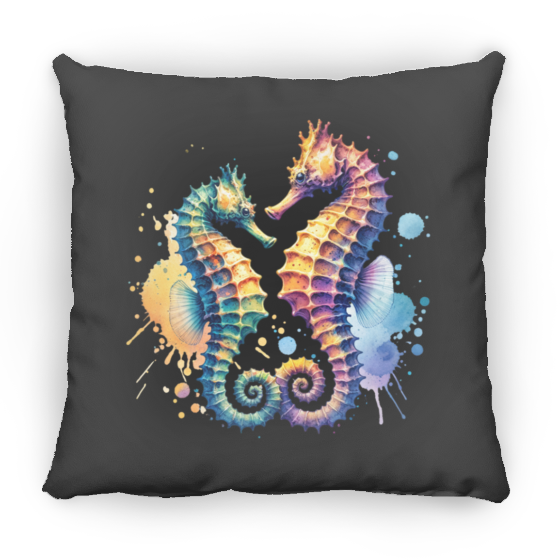 Watercolor Seahorses - Throw Pillows